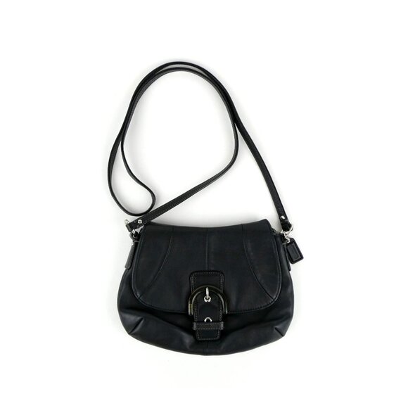 Coach Handbags - Coach Black‎ Leather Small Flap Crossbody Shoulder Bag